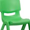 Flash Furniture Green Plastic Stackable School Chair with 15.5" Seat Height, PK2 2-YU-YCX-005-GREEN-GG - alternate 6